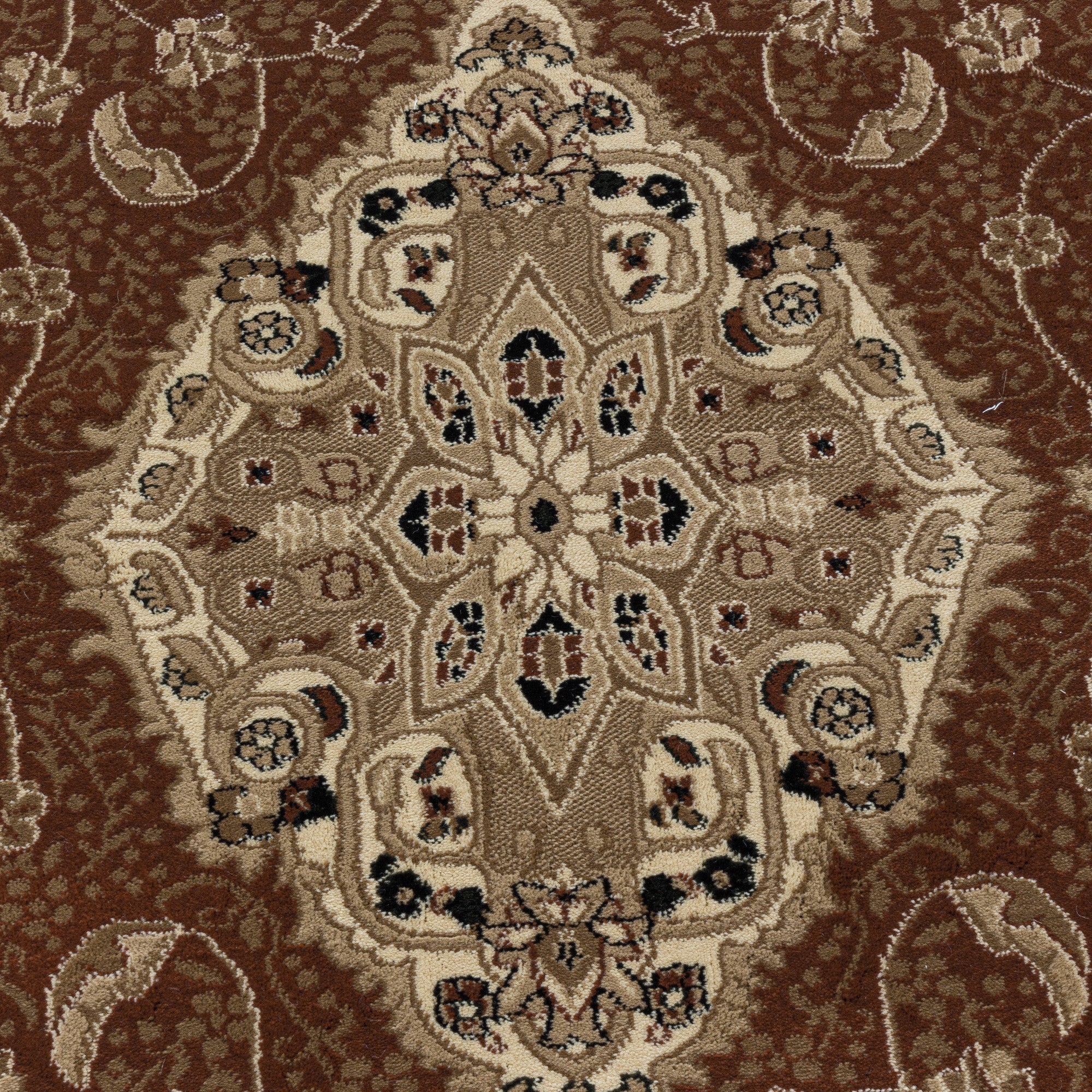 Klassischer Orient Kurzflor Teppich | Terra mit Bordüre - Image 7
