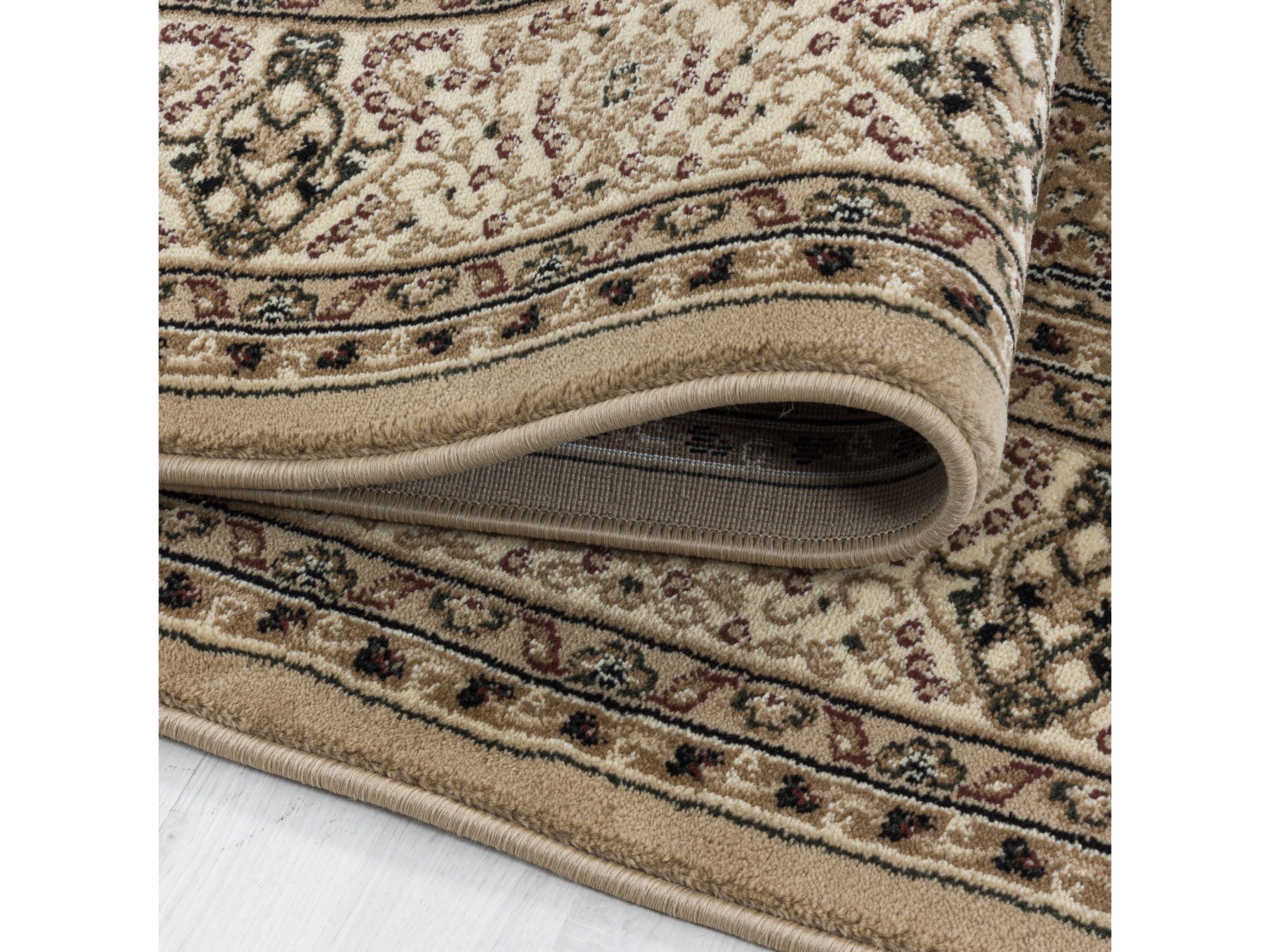 Wohnzimmer Teppich Kurzflor Design Orient Teppich Klassik Ornament Bordüre Beige - Image 5