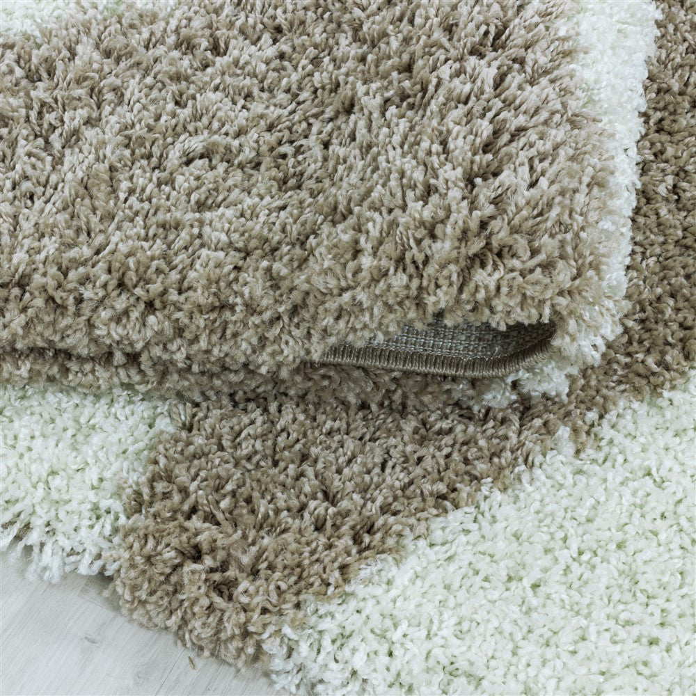 Wohnzimmerteppich Design Hochflor Teppich Muster Abstrakte Dreiecke Beige - Image 6