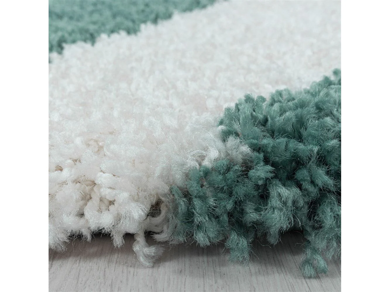 Hochflor Teppich Blau – Abstraktes Dreieck Design - Image 5