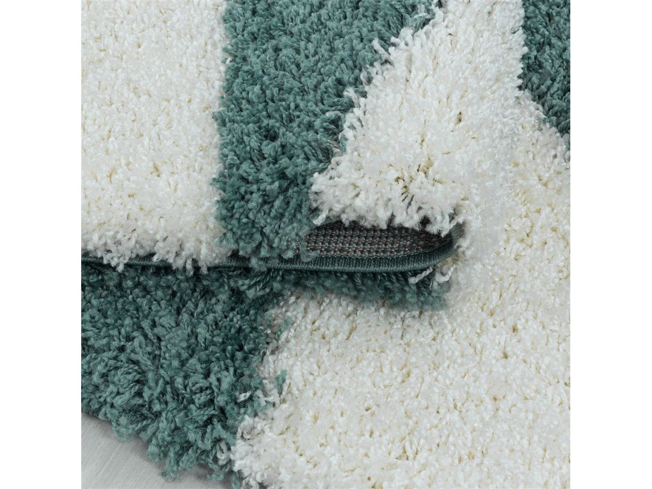 Hochflor Teppich Blau – Abstraktes Dreieck Design - Image 7