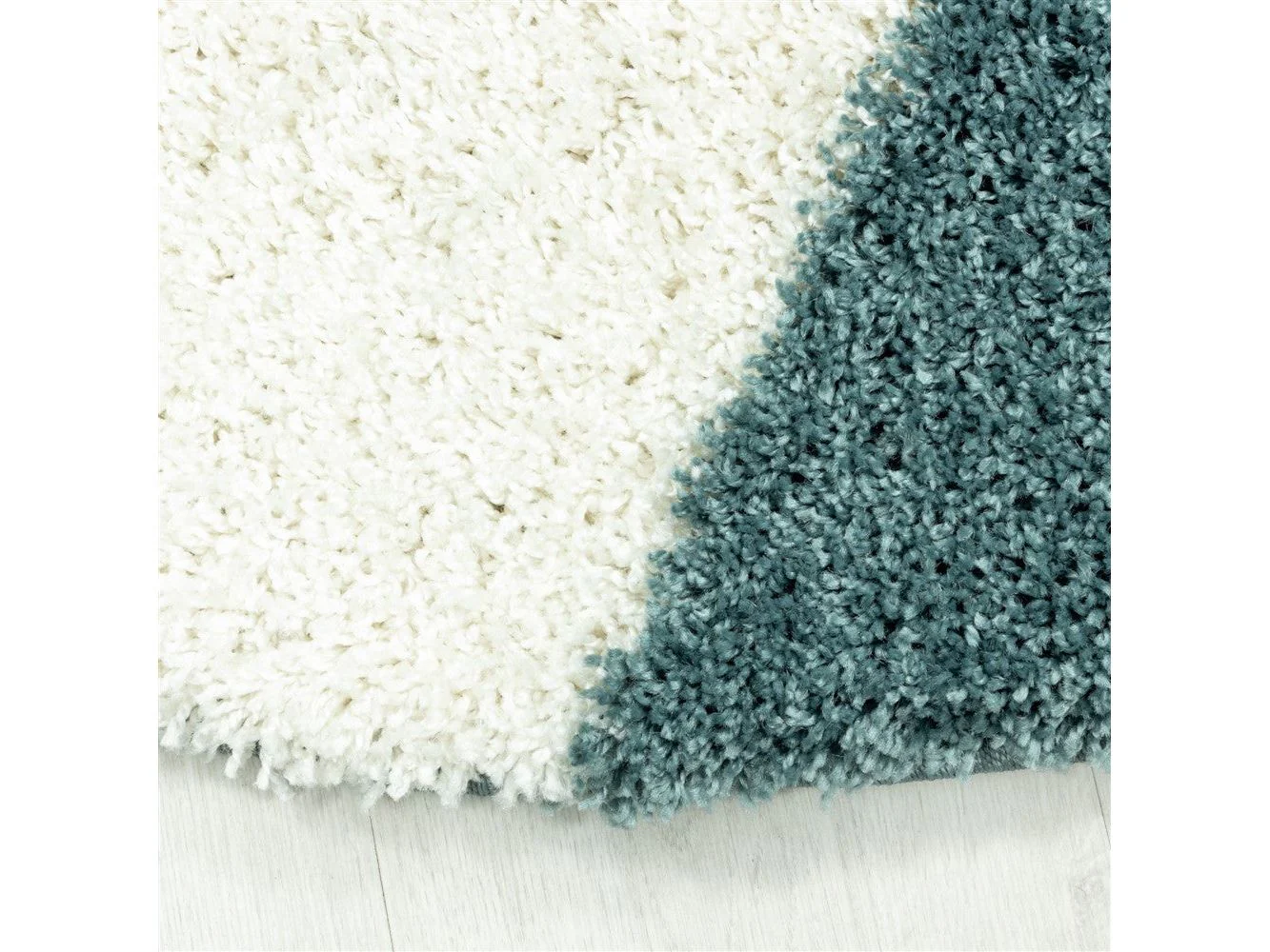 Hochflor Teppich Blau – Abstraktes Dreieck Design - Image 8