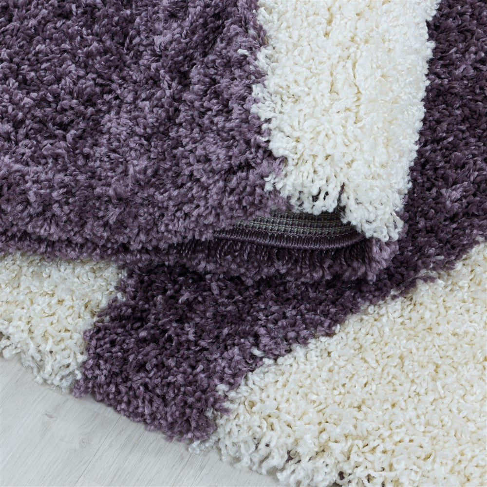 Hochflor Teppich Lila – Abstraktes Dreieck Design - Image 6