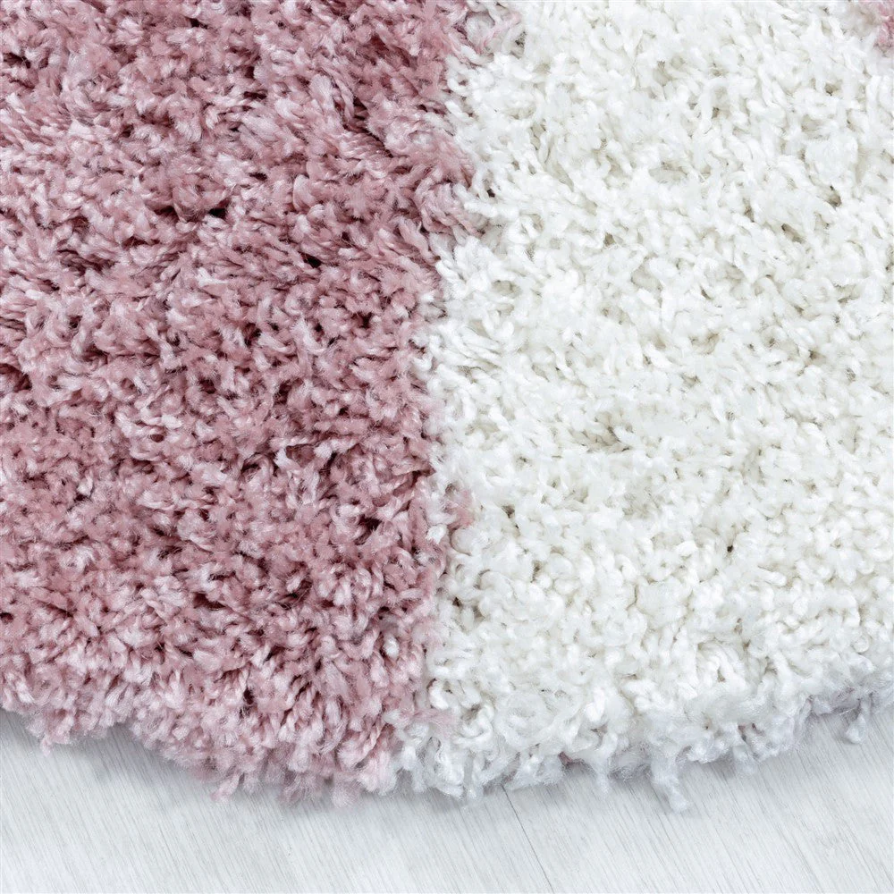 Wohnzimmerteppich Design Hochflor Teppich Muster Abstrakte Dreiecke Rose - Image 8