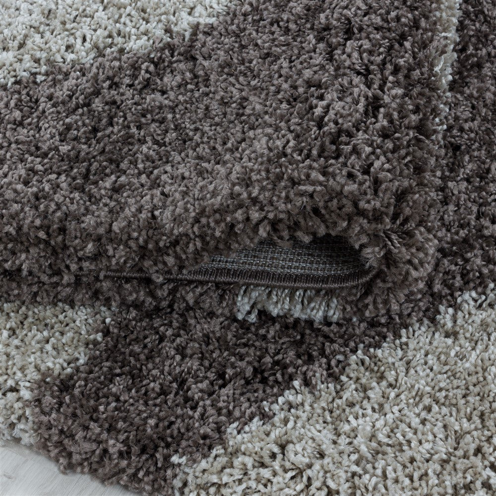 Wohnzimmerteppich Design Hochflor Teppich Muster Abstrakte Dreiecke Taupe - Image 6