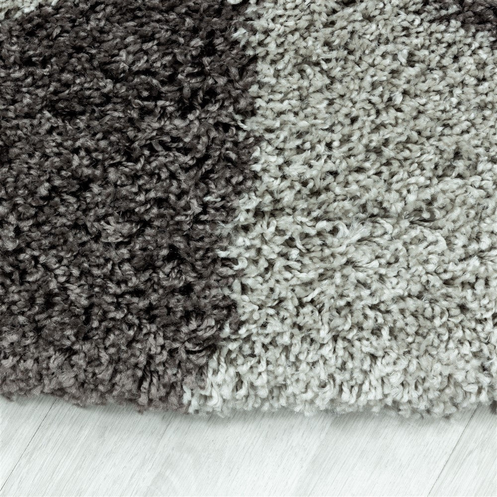 Wohnzimmerteppich Design Hochflor Teppich Muster Abstrakte Dreiecke Taupe - Image 8