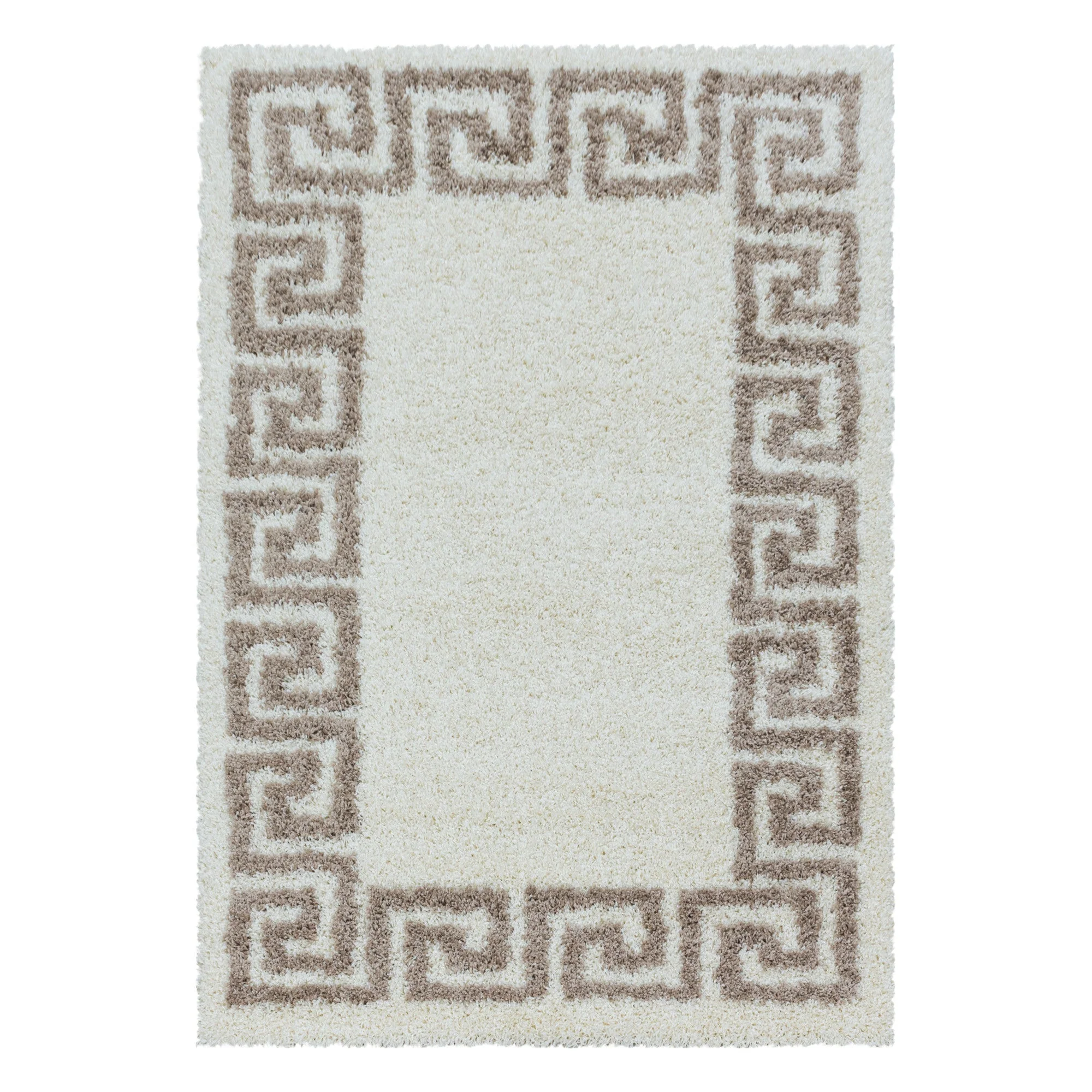 Hochflor Wohnzimmerteppich Beige | Antikes Muster - Image 2