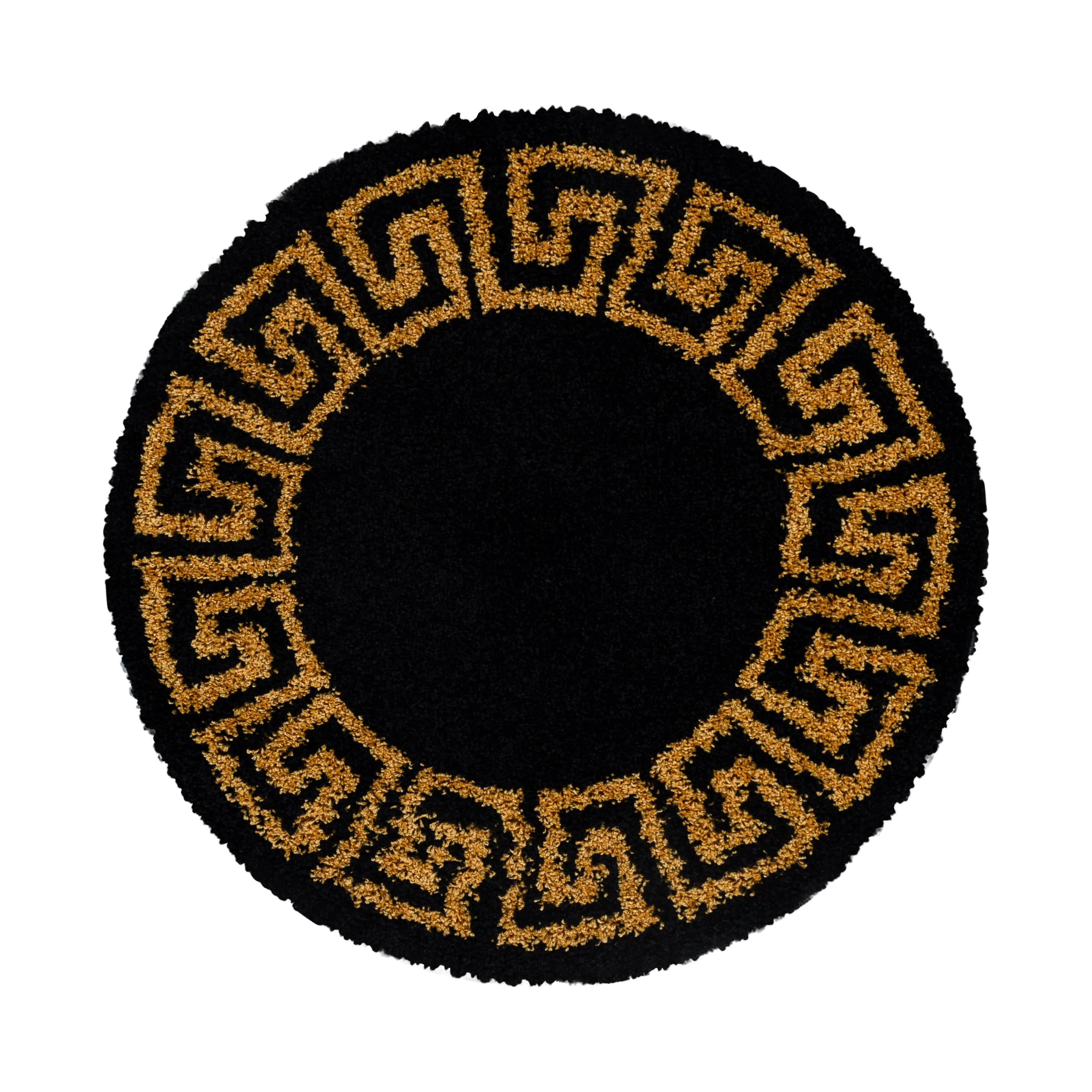 Hochflor Teppich Schwarz | Goldenes Muster - Image 4