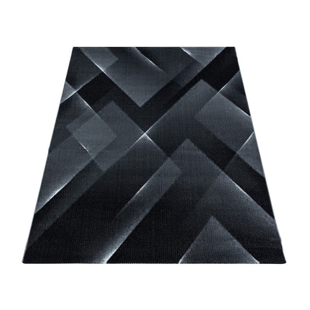 Kurzflor Teppich Schwarz | 3D Dreiecksmuster - Image 3
