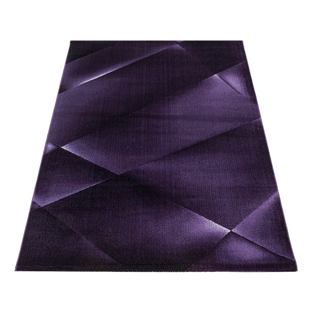 Wohnzimmerteppich Kurzflor Teppich Abstraktes Design Soft Flor Lila - Image 3