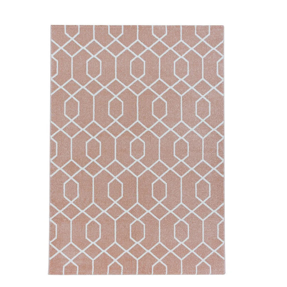 Wohnzimmerteppich Kurzflor Teppich Cable Design Zopf Muster Linien Rose - Image 2