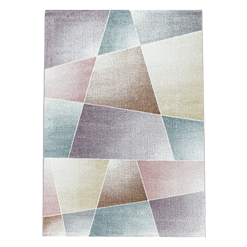 Wohnzimmerteppich Kurzflor Teppich Design Abstrakt Geometrisch Mehrfarbig - Image 2