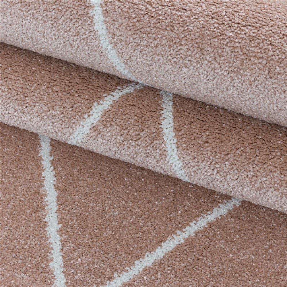Wohnzimmerteppich Kurzflor Teppich Design Geometrische Linien Rose - Image 6