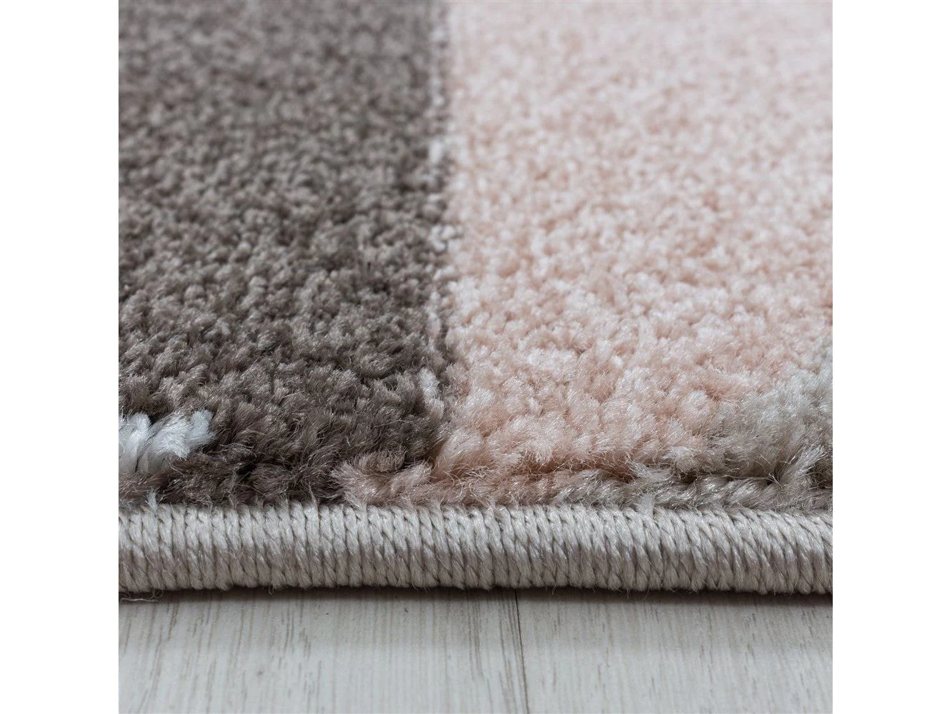 Wohnzimmerteppich Kurzflor Teppich Design Zipcode Dreieck Trapez Rose - Image 4