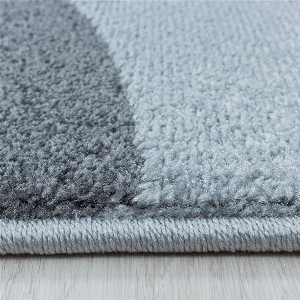 Wohnzimmerteppich Kurzflor Teppich Design Zipcode Muster Abstrakt Blau - Image 4