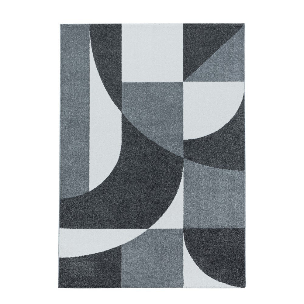 Wohnzimmerteppich Kurzflor Teppich Design Zipcode Muster Abstrakt Grau - Image 2