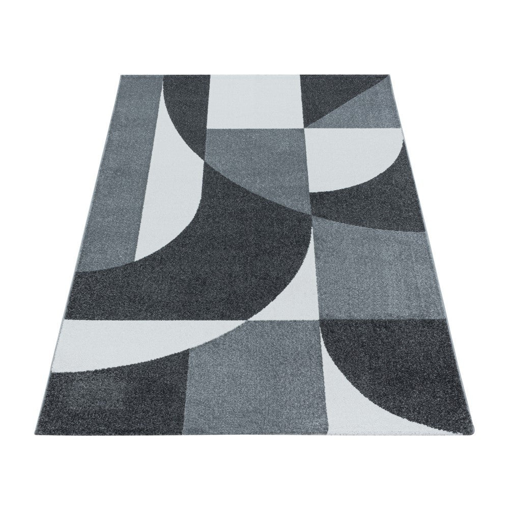 Wohnzimmerteppich Kurzflor Teppich Design Zipcode Muster Abstrakt Grau - Image 3