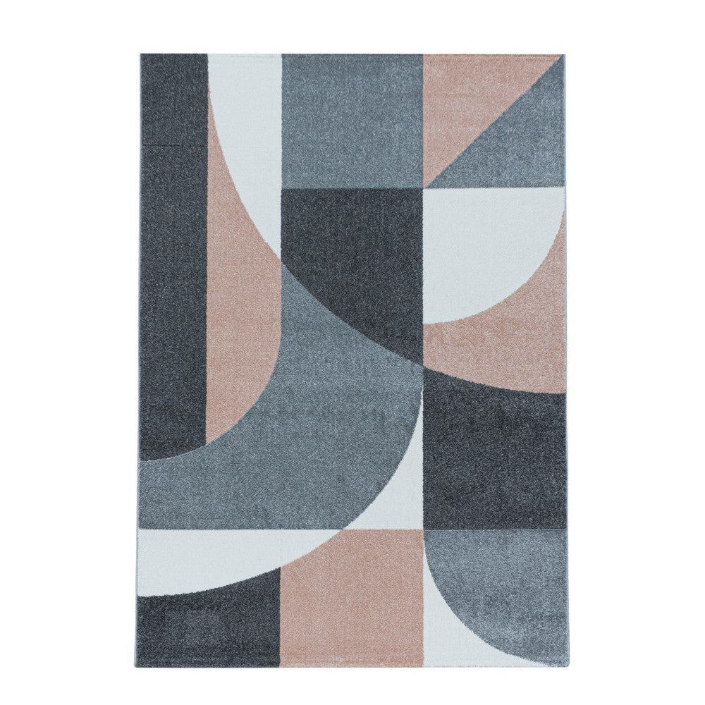 Wohnzimmerteppich Kurzflor Teppich Design Zipcode Muster Abstrakt Rose - Image 2