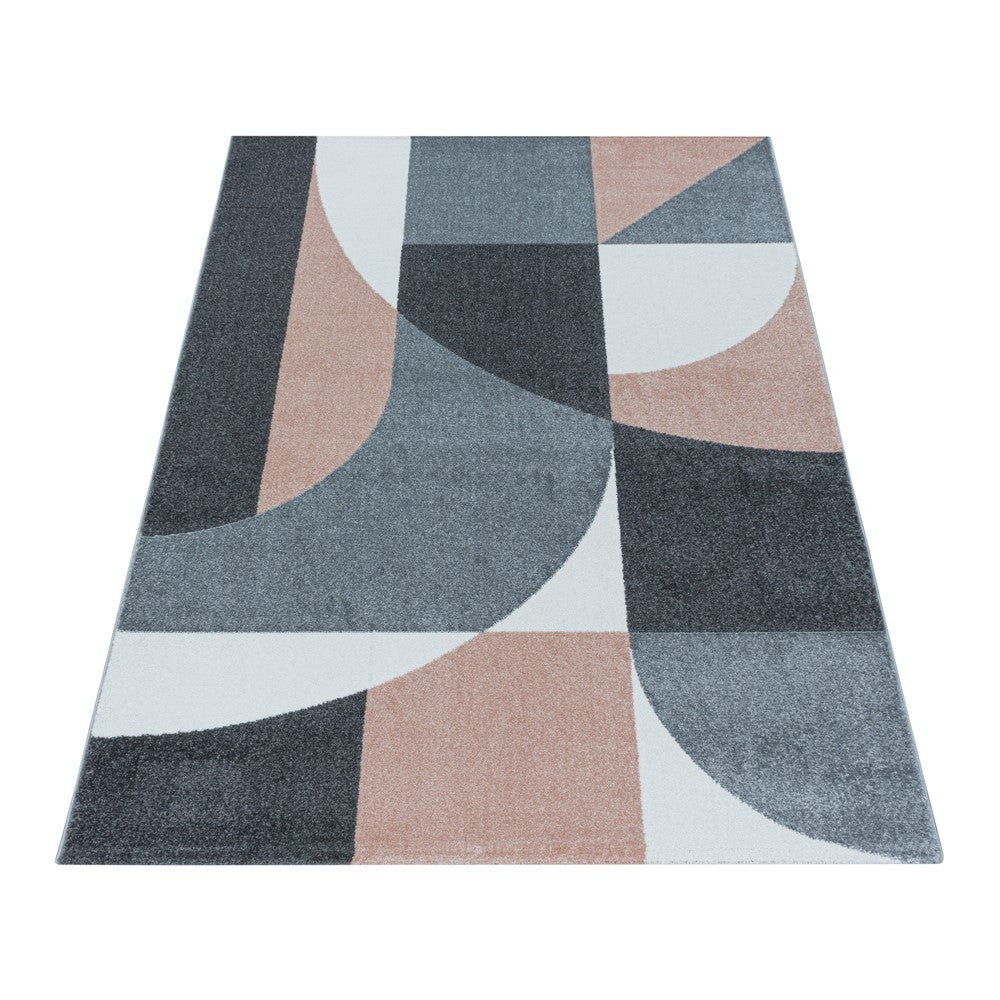 Wohnzimmerteppich Kurzflor Teppich Design Zipcode Muster Abstrakt Rose - Image 3