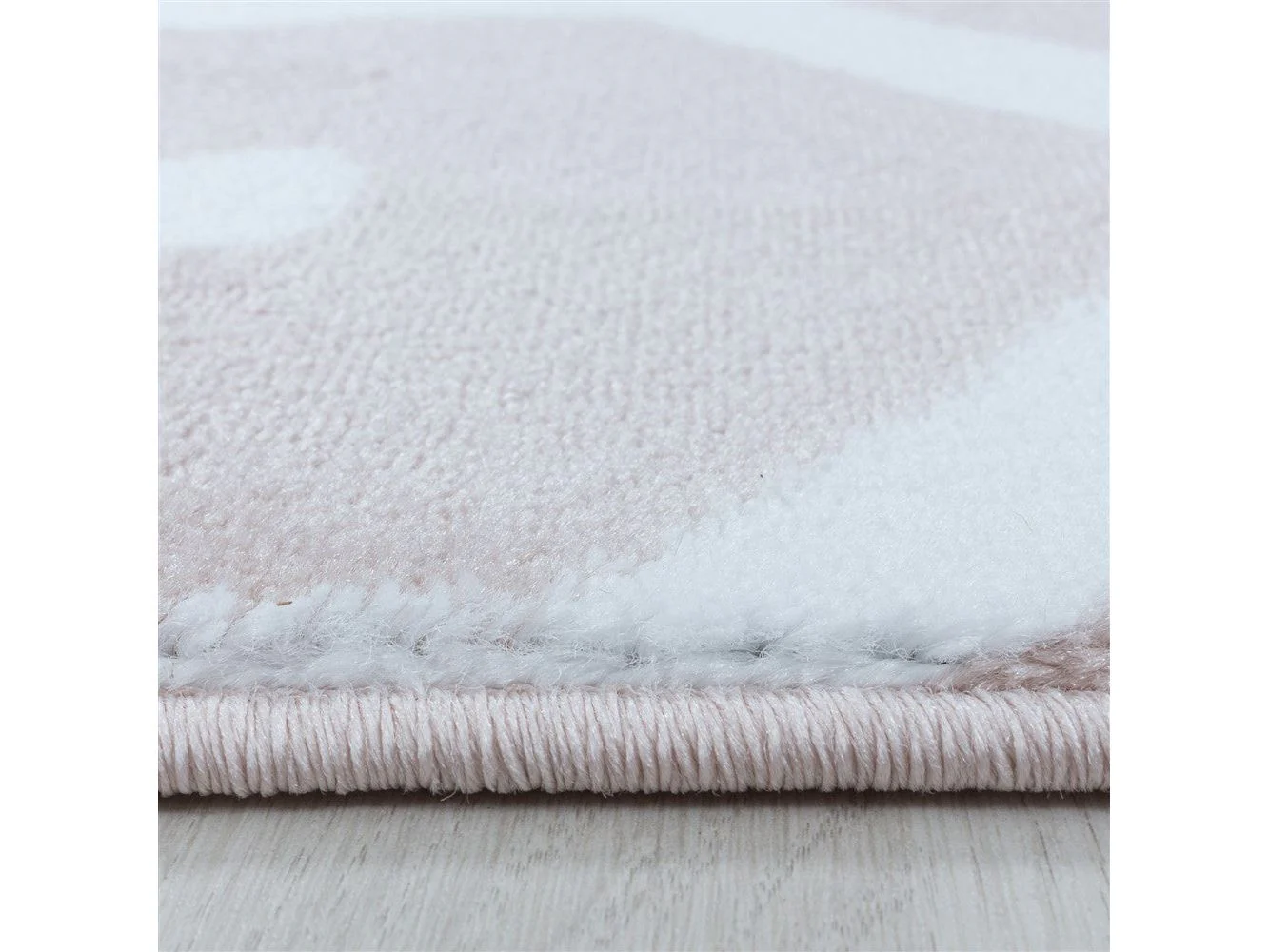 Wohnzimmerteppich Kurzflor Teppich Gitter Design Soft Flor Pink - Image 4