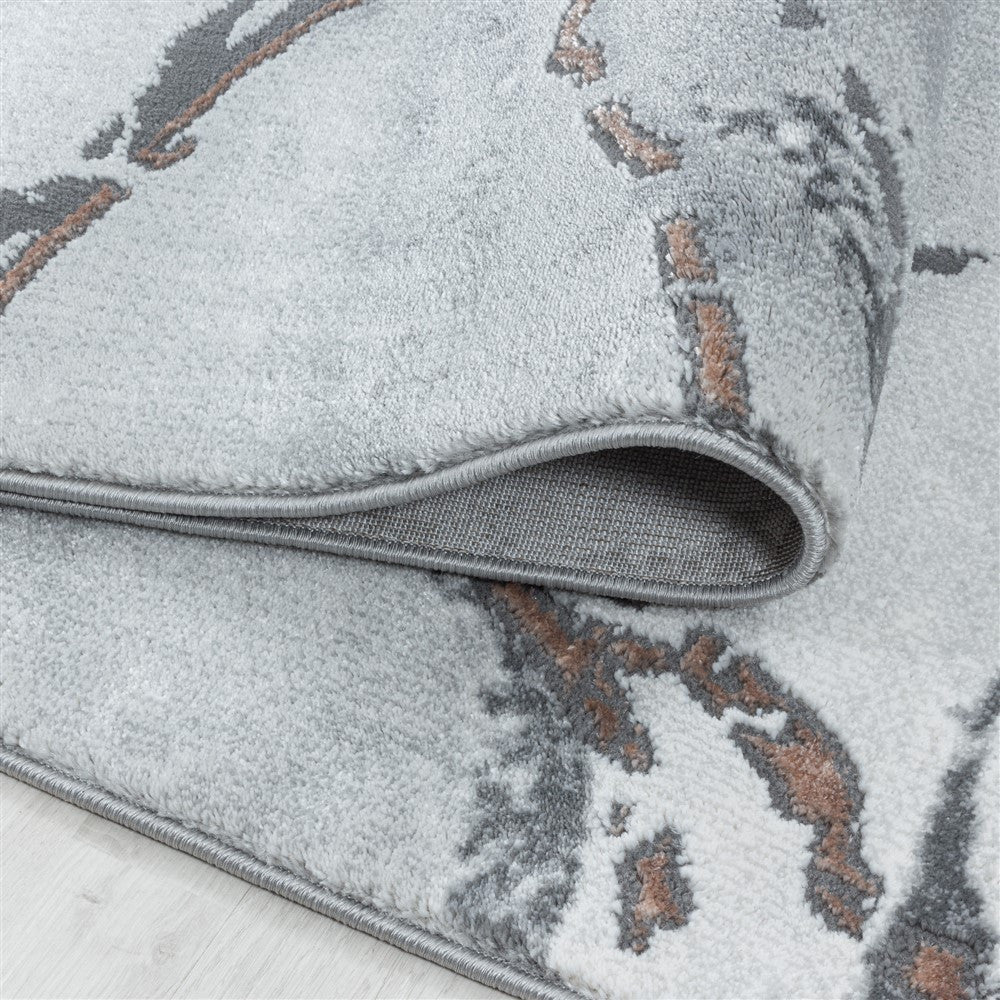Wohnzimmerteppich Kurzflor Teppich Marmor Design Marmoriert Bronze - Image 6