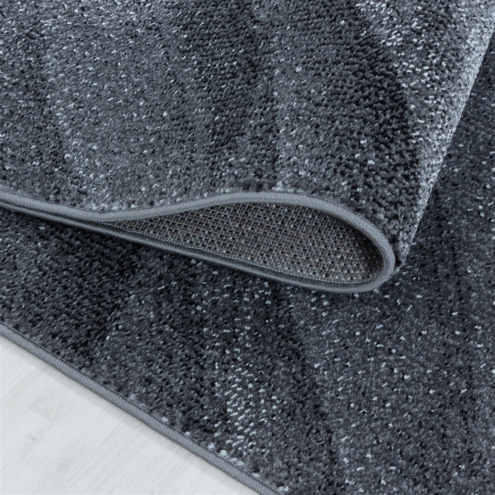 Wohnzimmerteppich Kurzflor Teppich Muster Modern Design Wellen Linien Weich Grau - Image 4