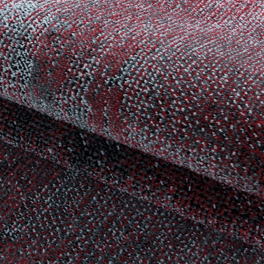 Wohnzimmerteppich Kurzflor Teppich Muster Verwischt Marmoriert Weich Rot - Image 6