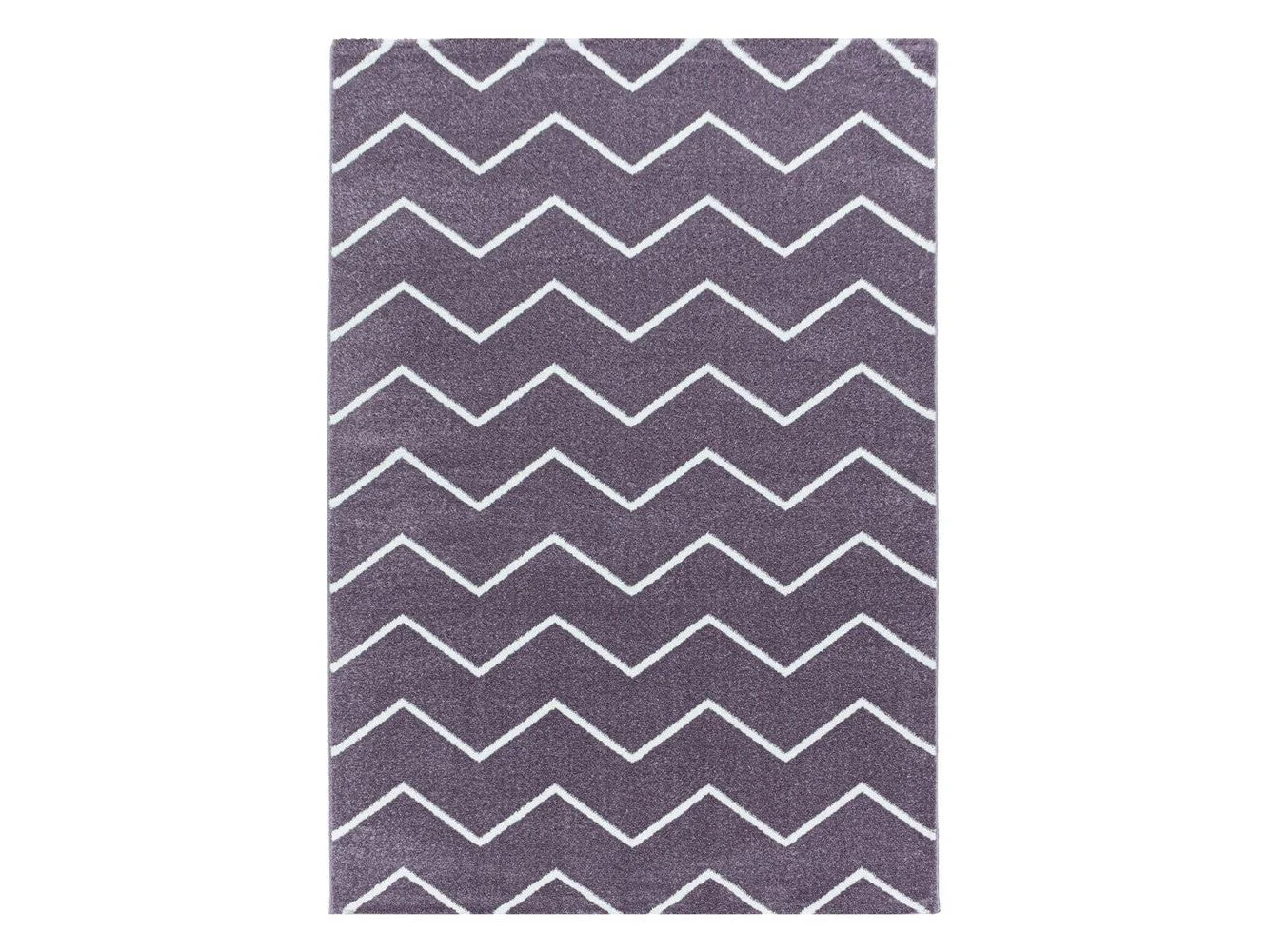 Moderner Kurzflor Teppich in Lila: Wellen Linien Design - Image 3