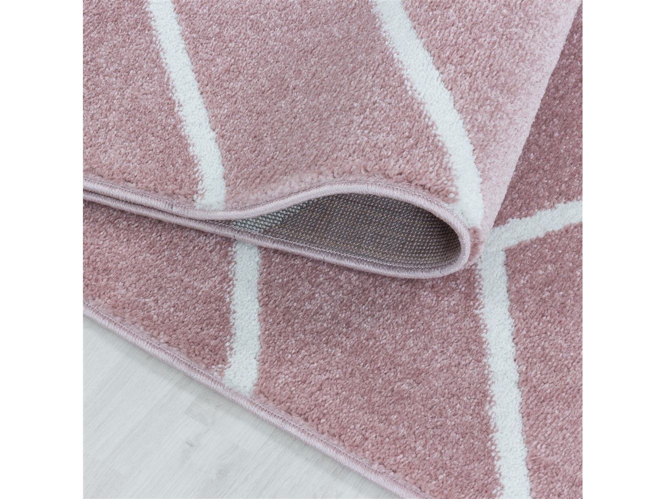 Wohnzimmer Teppich Rosa: Wellen Linien Design - Image 5