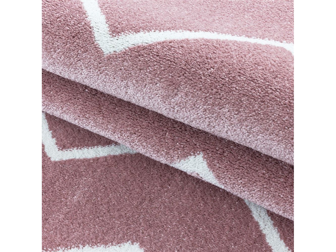 Wohnzimmer Teppich Rosa: Wellen Linien Design - Image 6