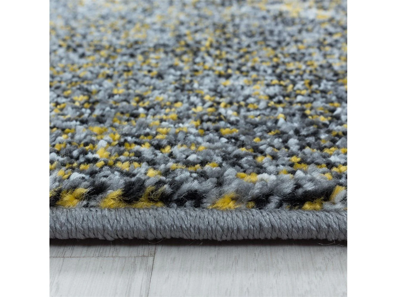 Wohnzimmerteppich Kurzflor Teppich Wolken Muster Marmoriert Weich Gelb - Image 4