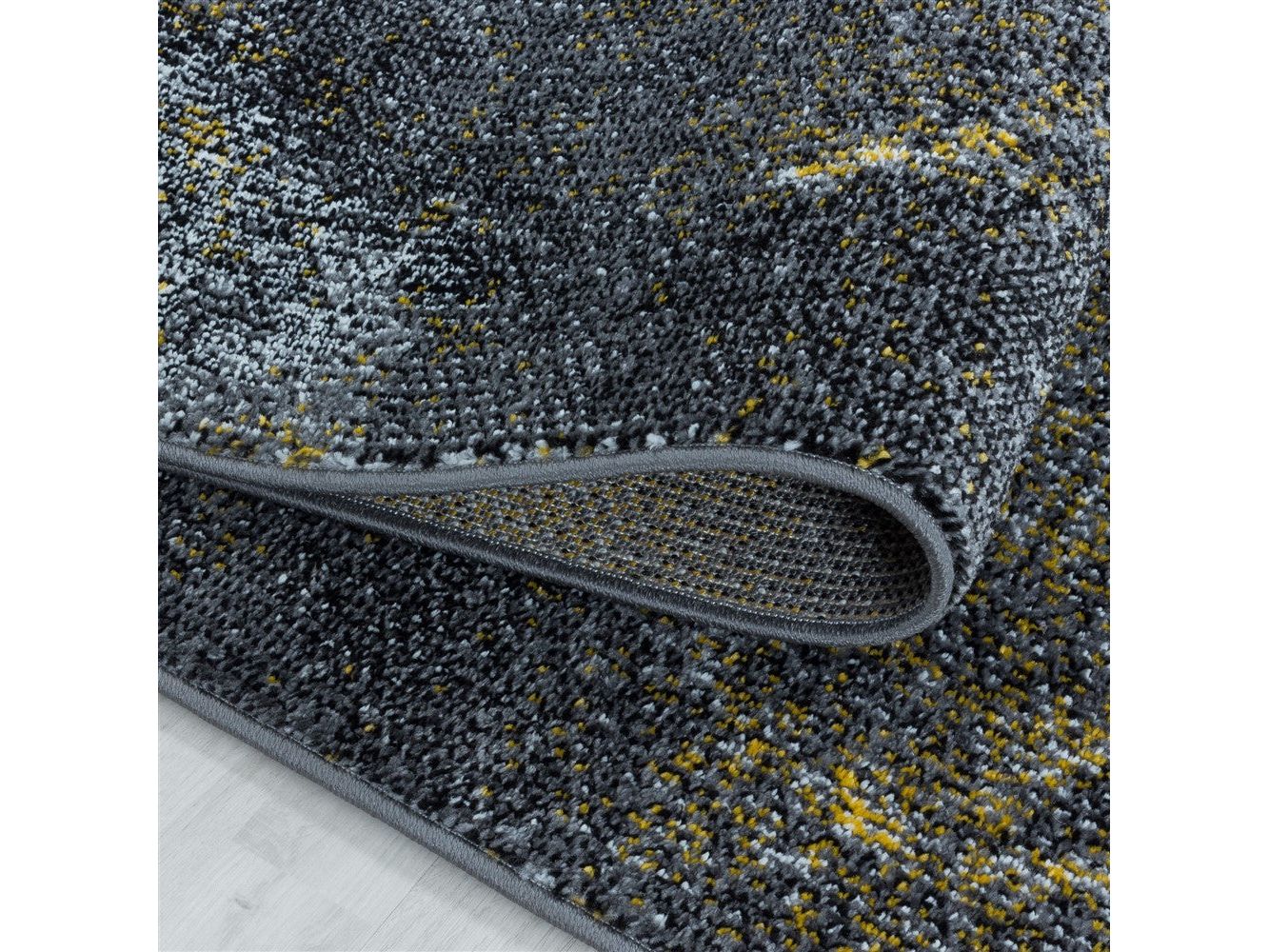 Wohnzimmerteppich Kurzflor Teppich Wolken Muster Marmoriert Weich Gelb - Image 5
